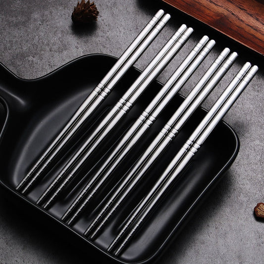 Stainless Steel Chopsticks Reusable Ergonomic Design for Elegant Dining 0