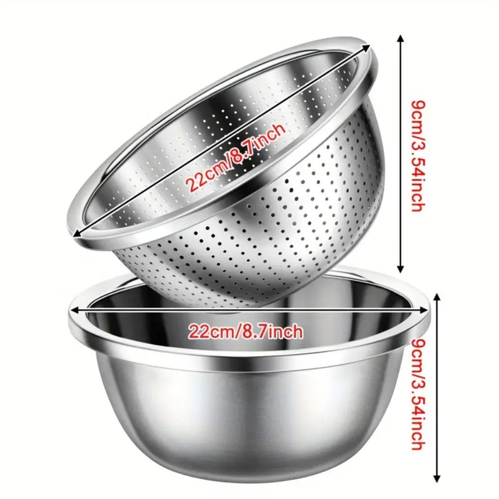 Stainless Steel Colander Strainer Fine Mesh for Rinsing and Mixing 0