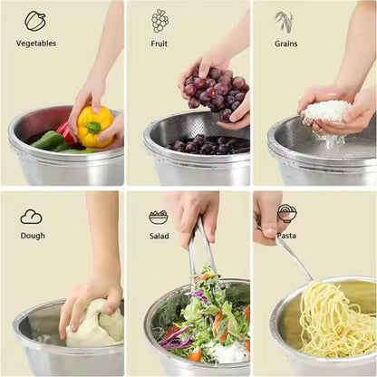Stainless Steel Colander Strainer Fine Mesh for Rinsing and Mixing 4