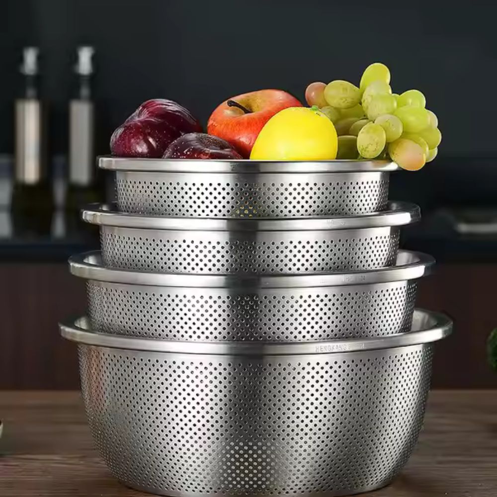 Stainless Steel Colander Strainer Fine Mesh for Rinsing and Mixing 6