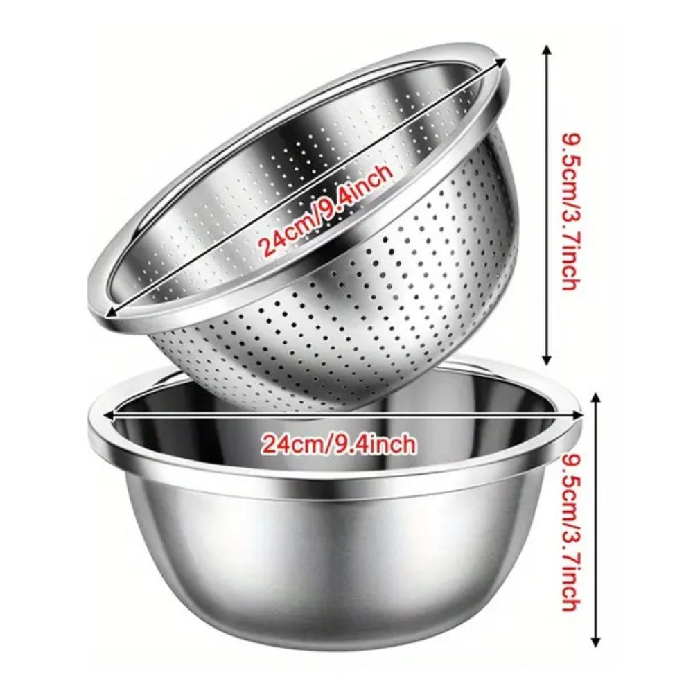 Stainless Steel Colander Strainer Fine Mesh for Rinsing and Mixing 7