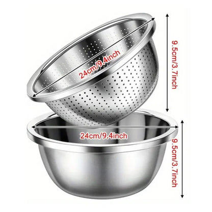 Stainless Steel Colander Strainer Fine Mesh for Rinsing and Mixing 7