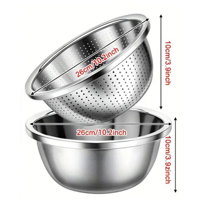 Stainless Steel Colander Strainer Fine Mesh for Rinsing and Mixing 8