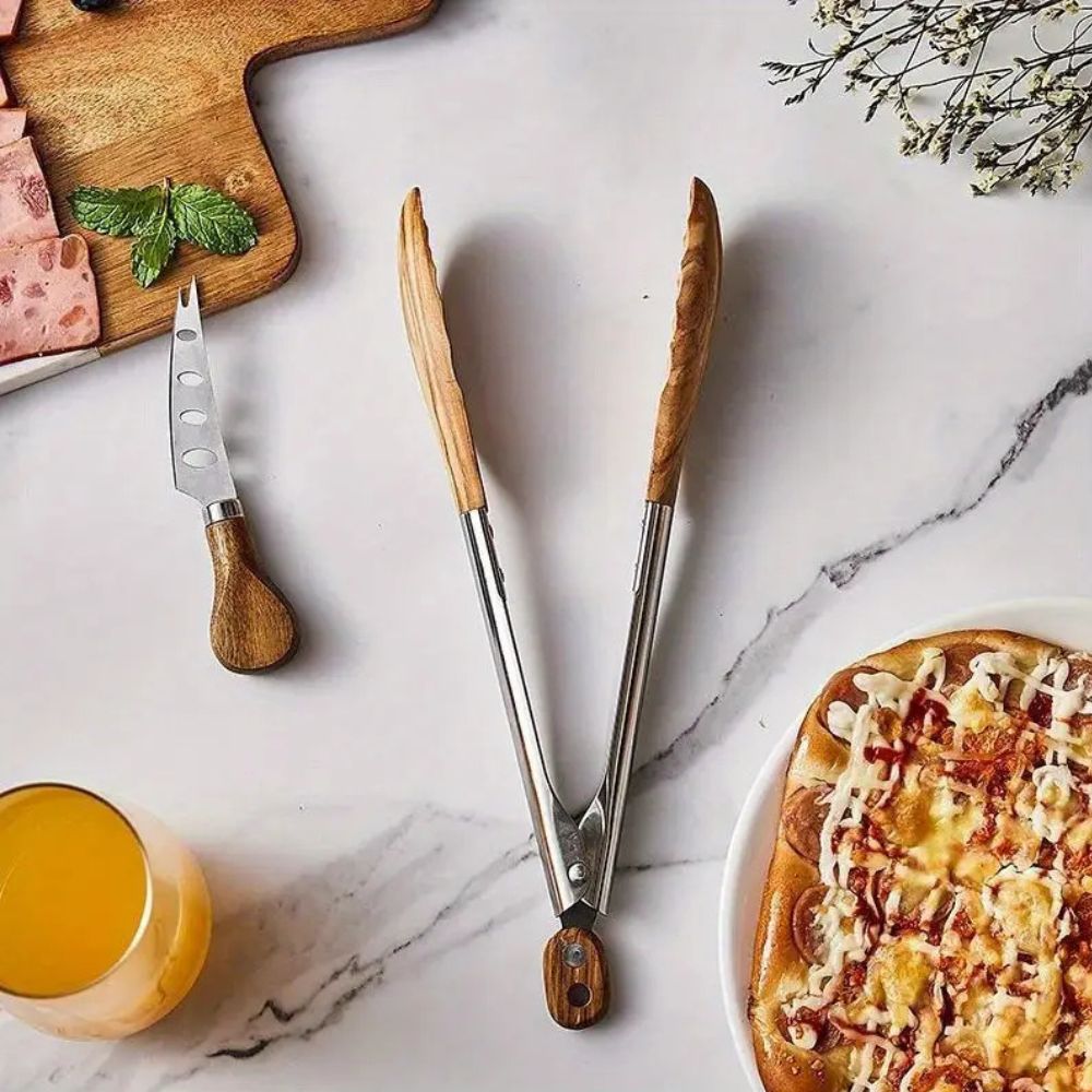 Stainless Steel Kitchen Tongs Ergonomic Grip for Cooking and Serving 1