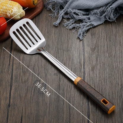 Stainless Steel Utensils Set 6-Piece Ergonomic Wood Grain Design 5