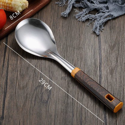Stainless Steel Utensils Set 6-Piece Ergonomic Wood Grain Design 7