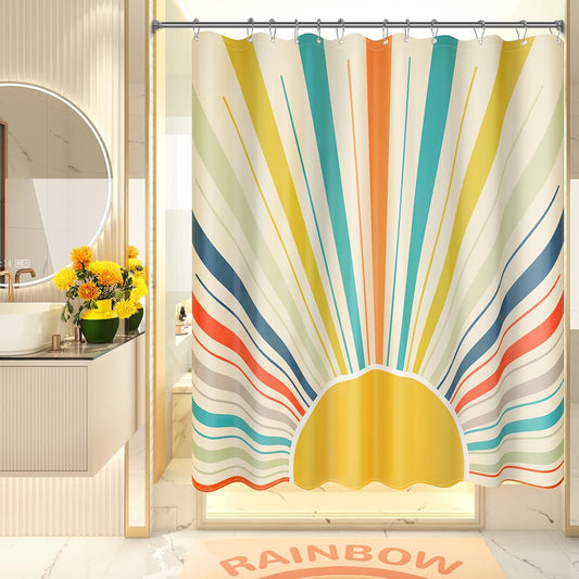 Sunshine | Luxury Shower Curtain Set with Unique Designer Patterns | Water-Repellent Fabric for Stylish Bathrooms 0