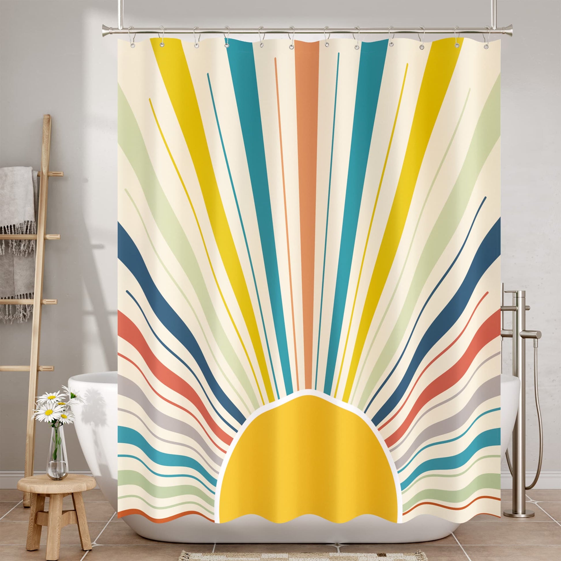 Sunshine | Luxury Shower Curtain Set with Unique Designer Patterns | Water-Repellent Fabric for Stylish Bathrooms 1