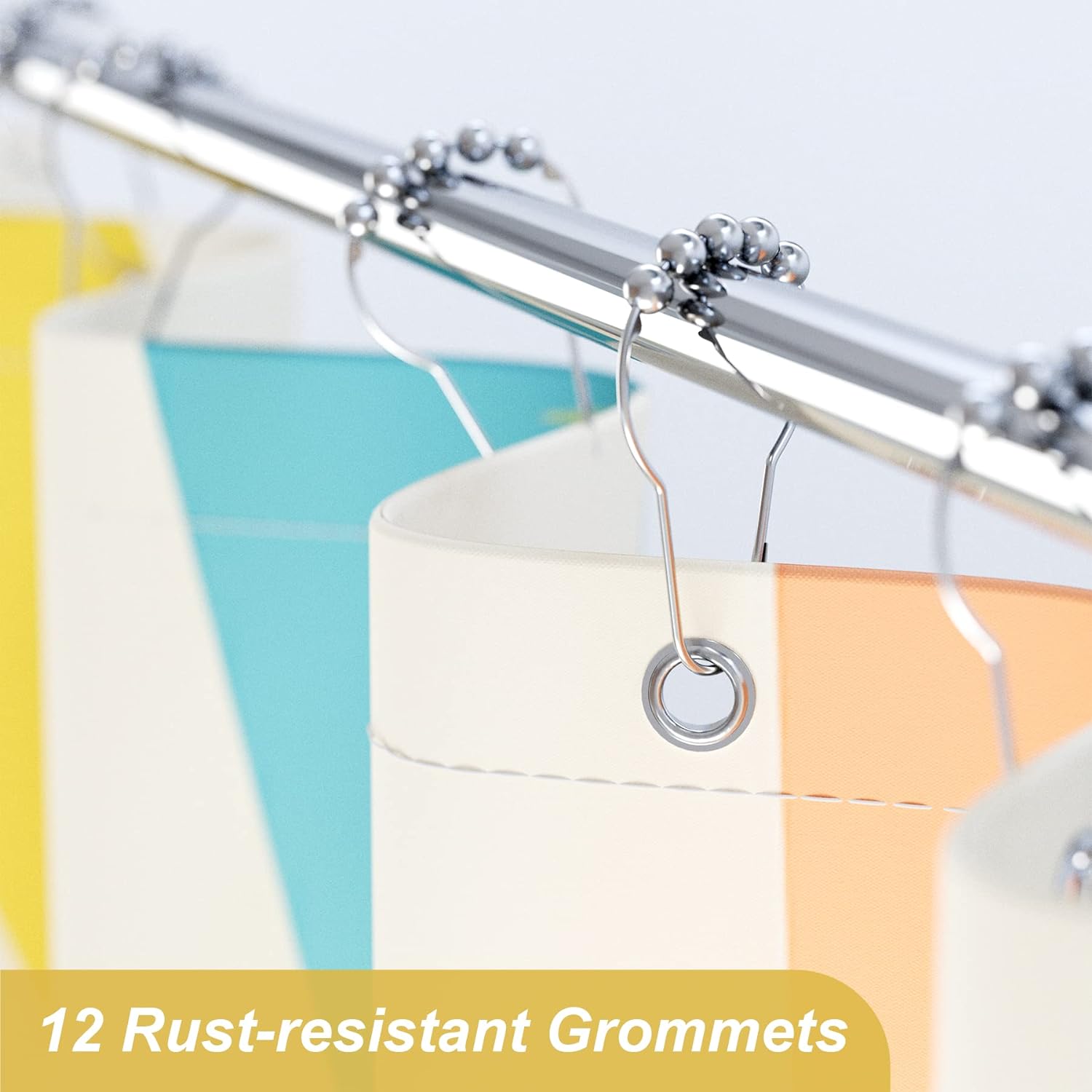 Sunshine | Luxury Shower Curtain Set with Unique Designer Patterns | Water-Repellent Fabric for Stylish Bathrooms 5