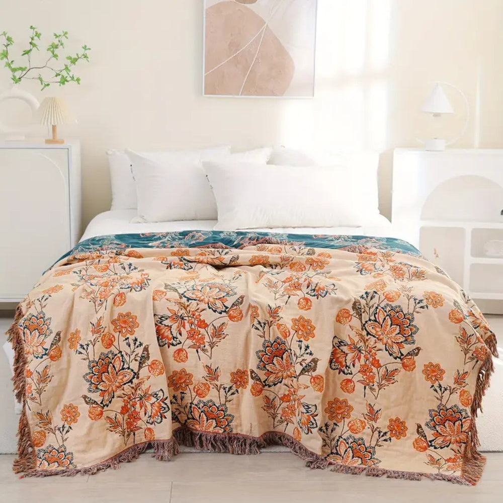 Throw Blanket | 100% Cotton Boho Style | Versatile Home Decor 1