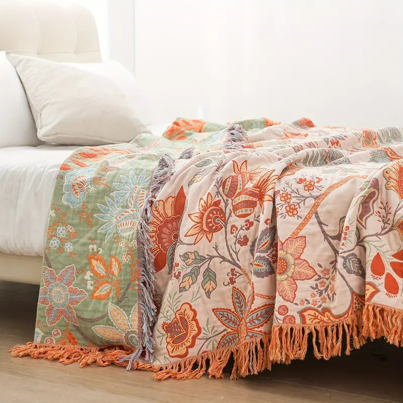 Throw Blanket | Boho Floral Design | Cozy Home Decor for Any Space 0