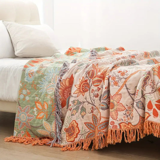 Throw Blanket | Boho Floral Design | Cozy Home Decor for Any Space 0