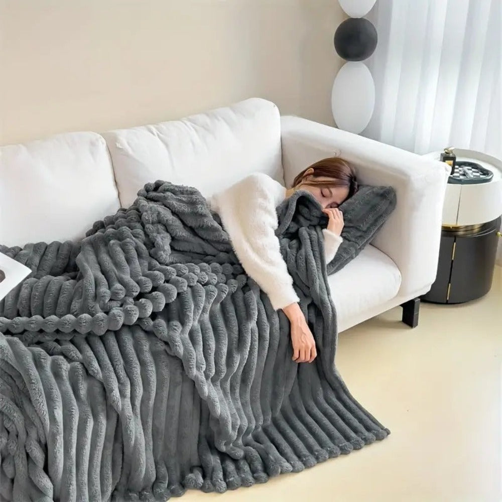 Throw Blanket | Textured Cloud-Like Softness | Year-Round Comfort 2