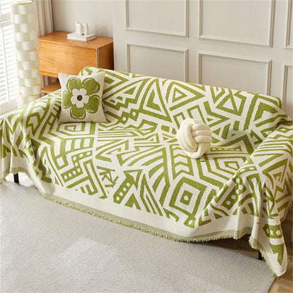 Triangle Sofa Cover Soft Chenille Reversible Design Cozy Comfort 0