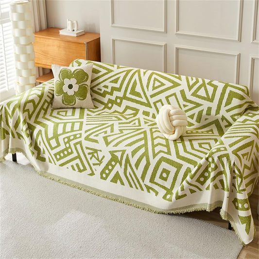 Triangle Sofa Cover Soft Chenille Reversible Design Cozy Comfort 0