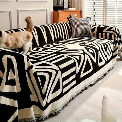 Triangle Sofa Cover Soft Chenille Reversible Design Cozy Comfort 1