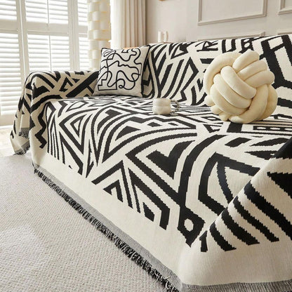 Triangle Sofa Cover Soft Chenille Reversible Design Cozy Comfort 2