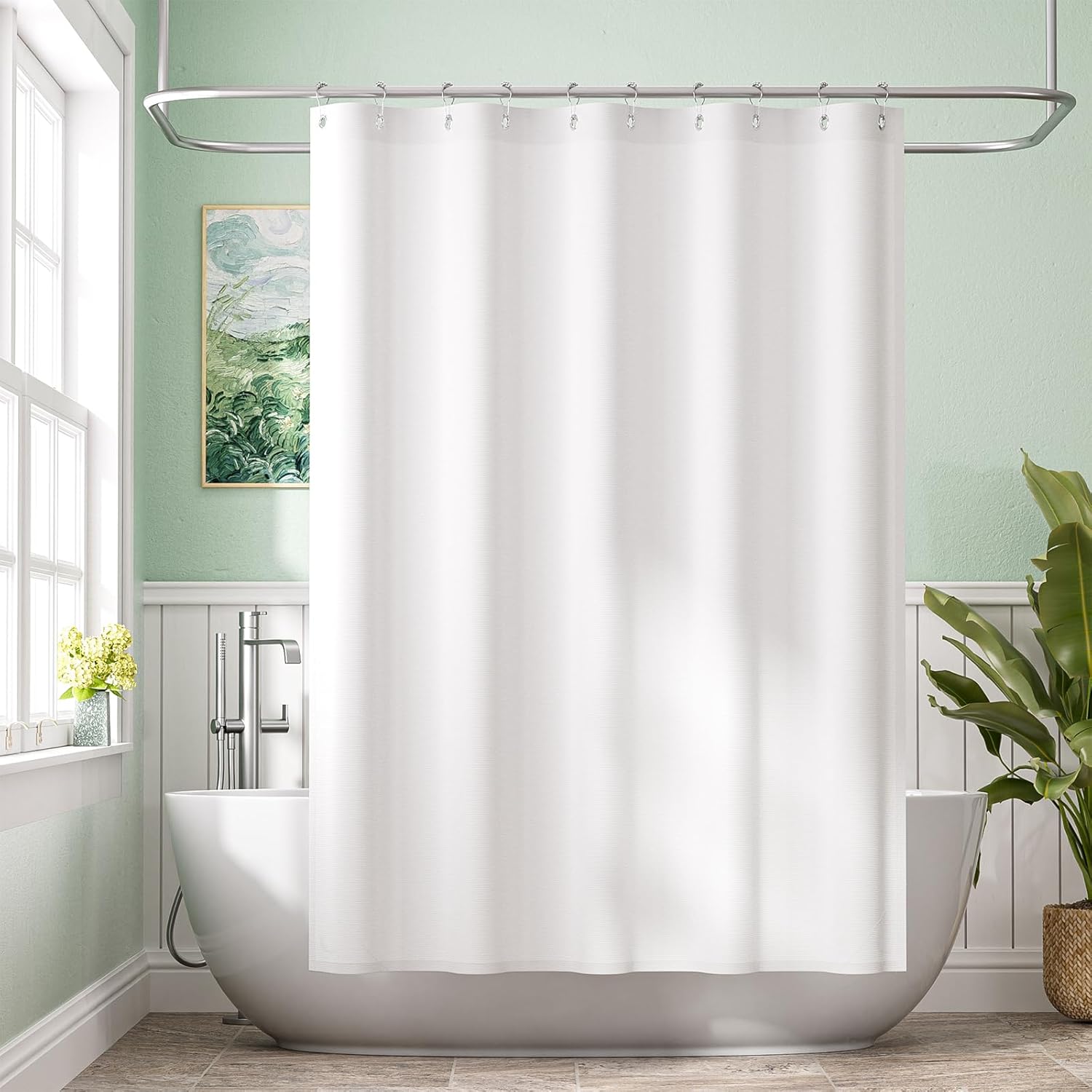 Versatile Shower Curtain Liner | 120G Waterproof Fabric with Weighted Stability | Easy Maintenance for a Dry, Stylish Bathroom 4
