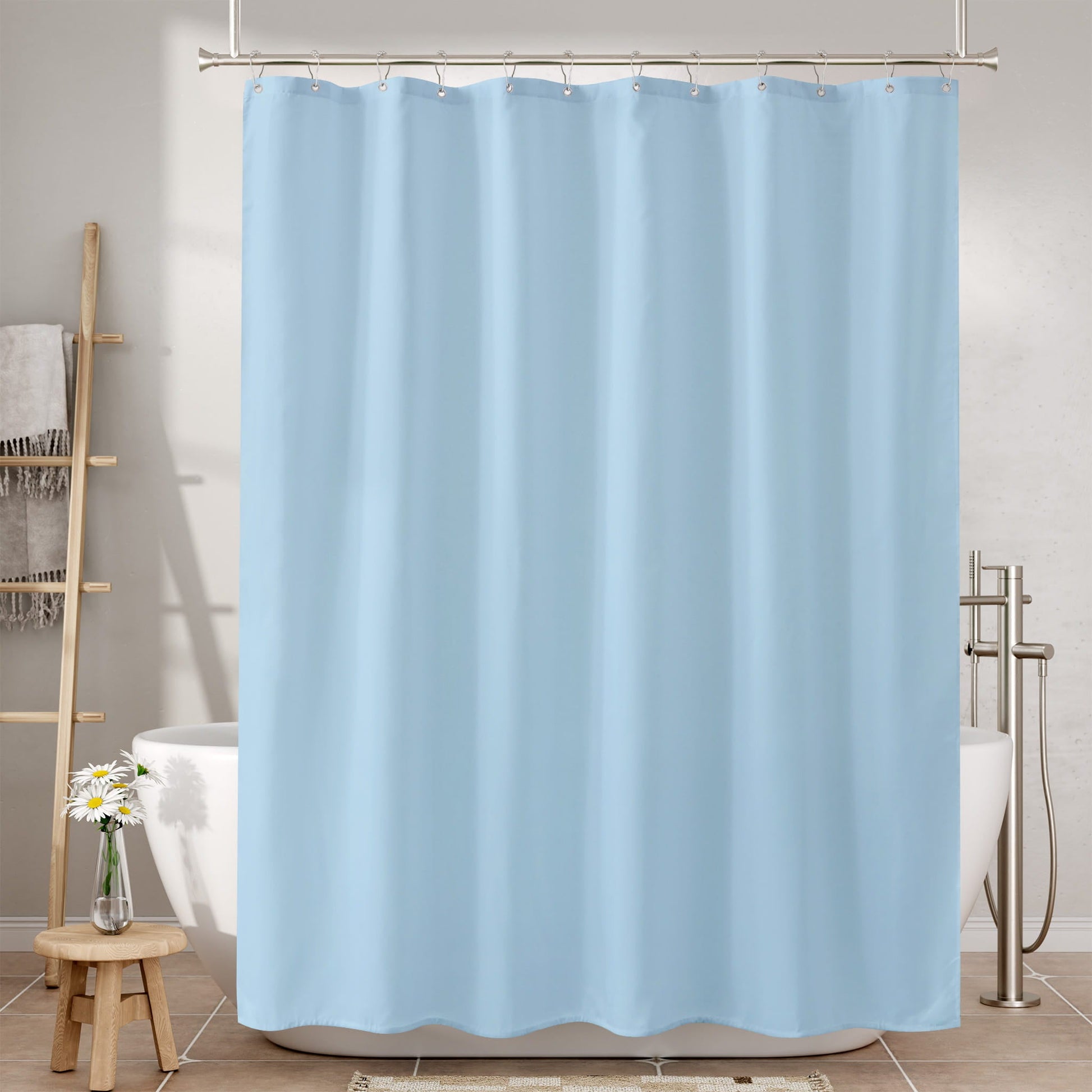 Vibrant Shower Curtain Liner | 2-in-1 Waterproof Design with Heavy-Duty Fabric for Ultimate Protection 1