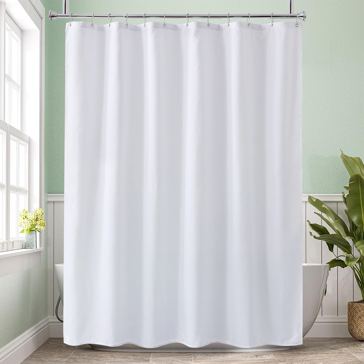 Vibrant Shower Curtain Liner | 2-in-1 Waterproof Design with Heavy-Duty Fabric for Ultimate Protection 3