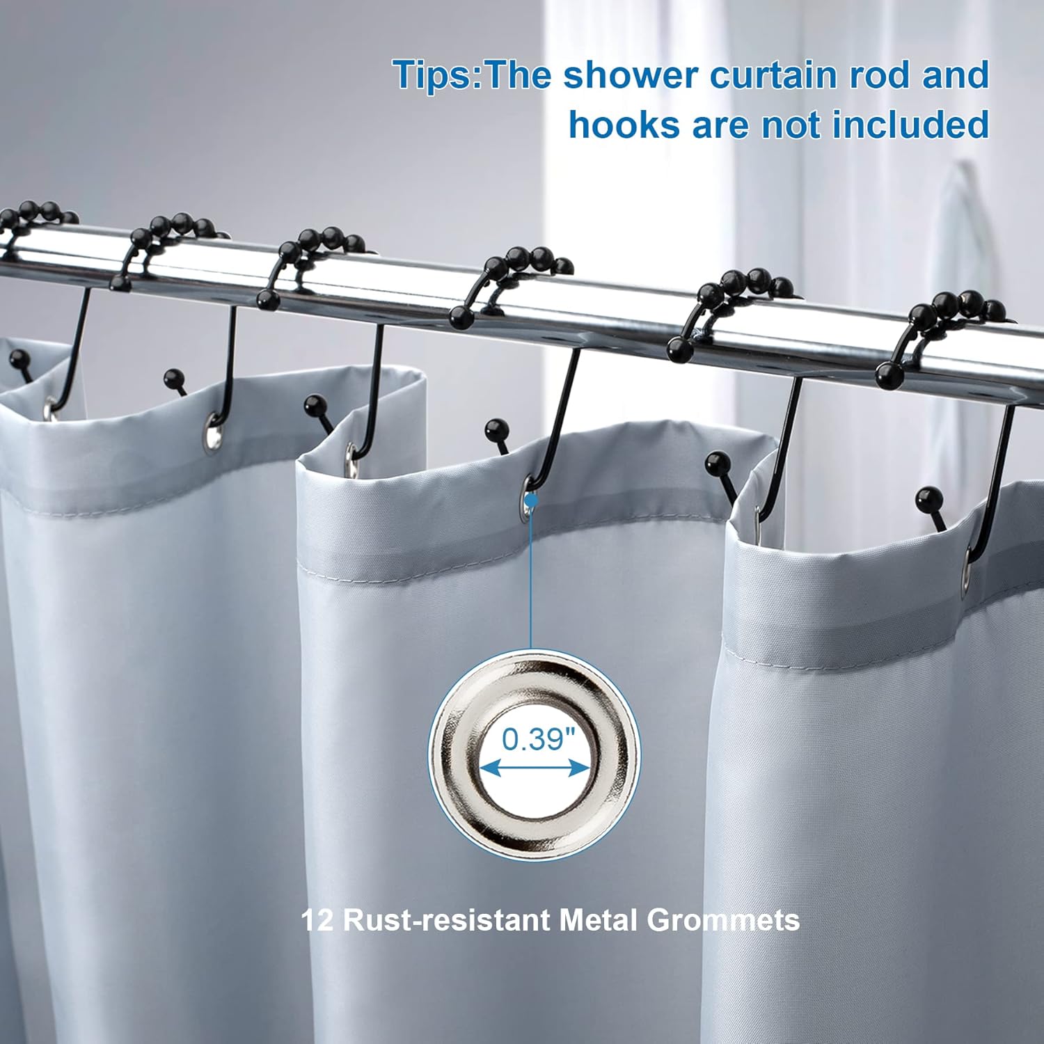 Vibrant Shower Curtain Liner | 2-in-1 Waterproof Design with Heavy-Duty Fabric for Ultimate Protection 7