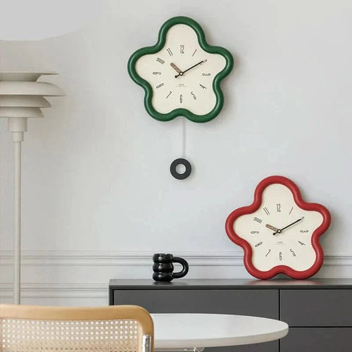 Wall Clock Decor 3D Floral Design Silent Pendulum for Tranquil Spaces 4