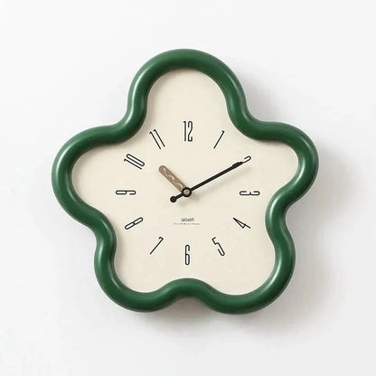 Wall Clock Decor 3D Floral Design Silent Pendulum for Tranquil Spaces 7