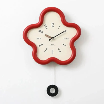 Wall Clock Decor 3D Floral Design Silent Pendulum for Tranquil Spaces 9