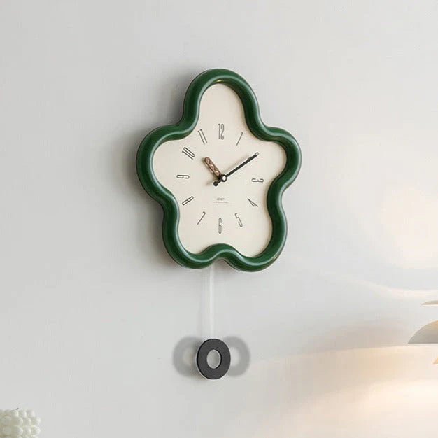 Wall Clock Decor 3D Flower Pendulum Silent Movement Eco-Friendly 2