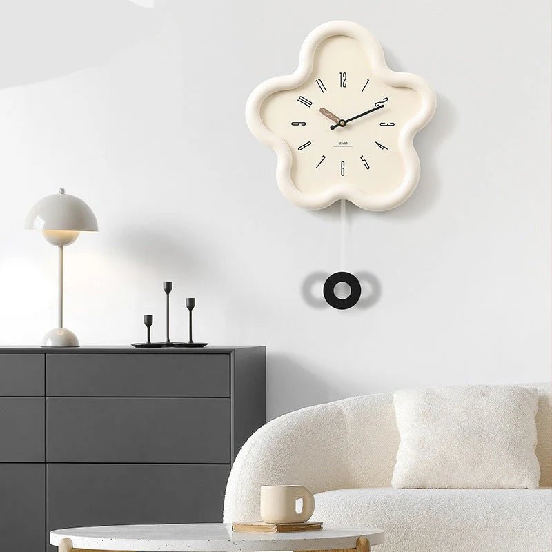 Wall Clock Decor 3D Flower Pendulum Silent Movement Eco-Friendly 4