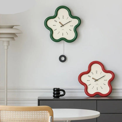 Wall Clock Decor 3D Flower Pendulum Silent Movement Eco-Friendly 5