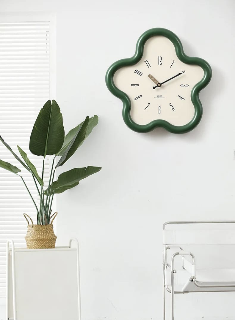 Wall Clock Decor 3D Flower Pendulum Silent Movement Eco-Friendly 7