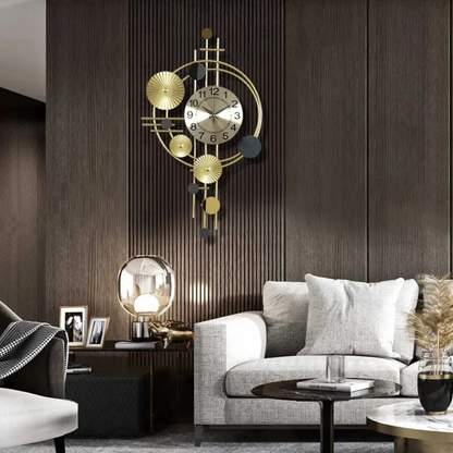 Wall Clock Decor Gold Orbit Design Elegant Modern Style 1