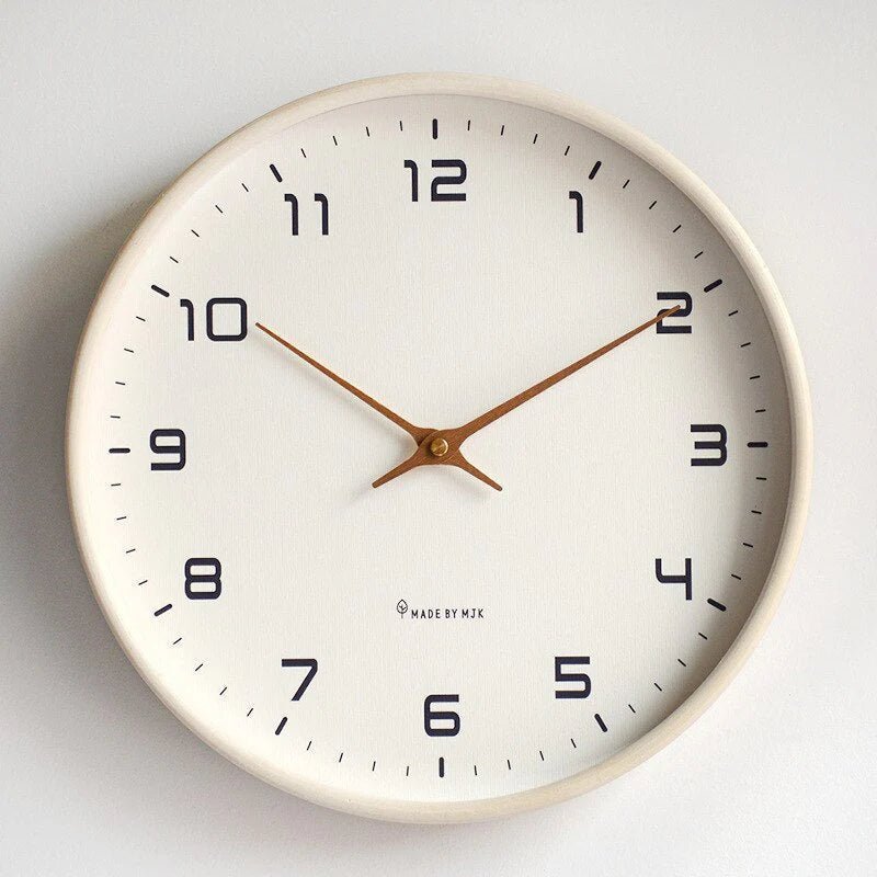 Wall Clock Decor Wooden Minimalist Design Silent Quartz Precision 0