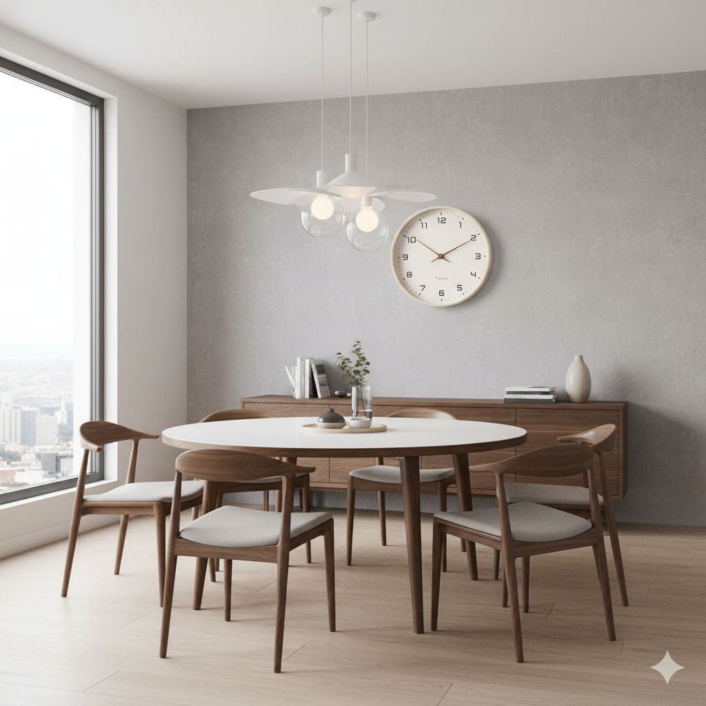 Wall Clock Decor Wooden Minimalist Design Silent Quartz Precision 3