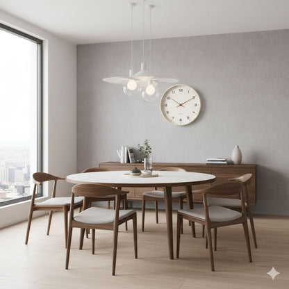 Wall Clock Decor Wooden Minimalist Design Silent Quartz Precision 3