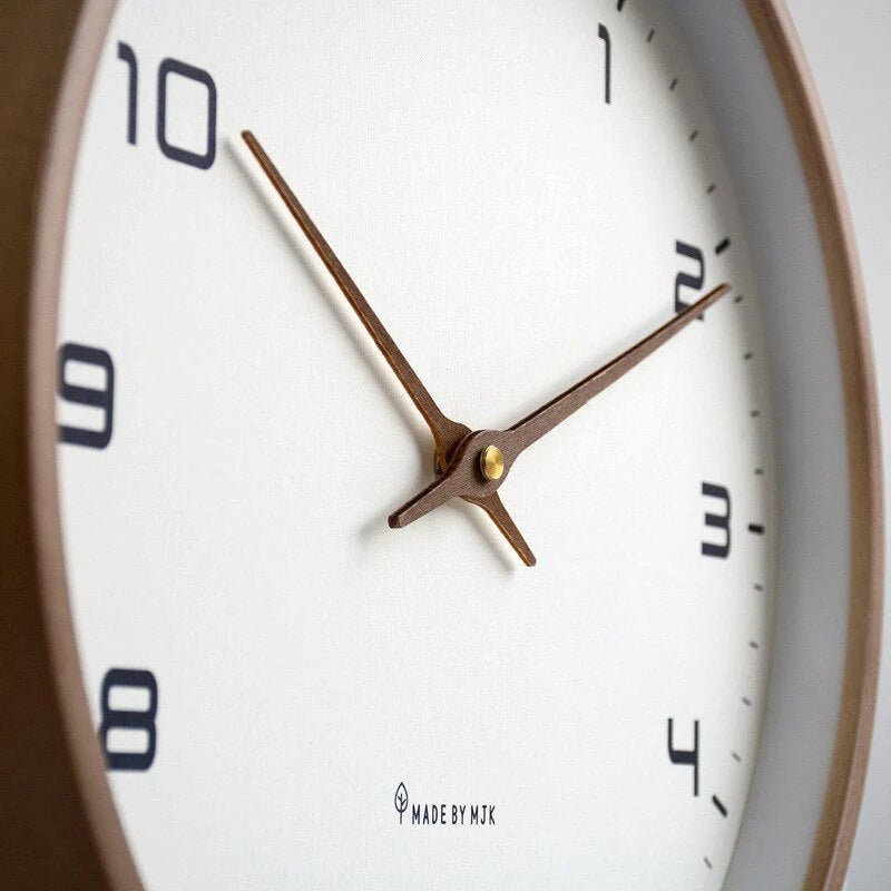 Wall Clock Decor Wooden Minimalist Design Silent Quartz Precision 4