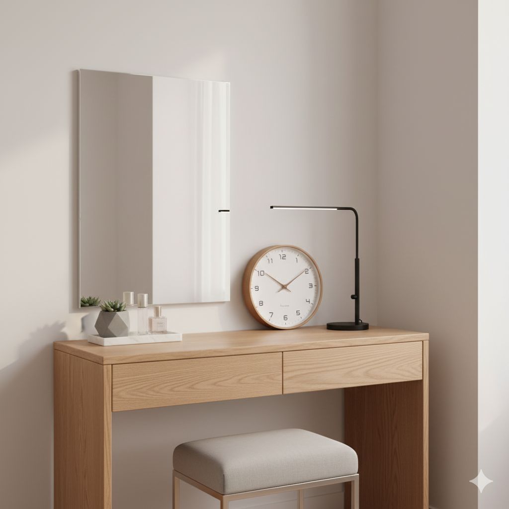Wall Clock Decor Wooden Minimalist Design Silent Quartz Precision 6
