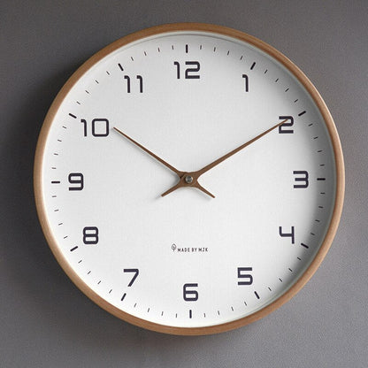 Wall Clock Decor Wooden Minimalist Design Silent Quartz Precision 7
