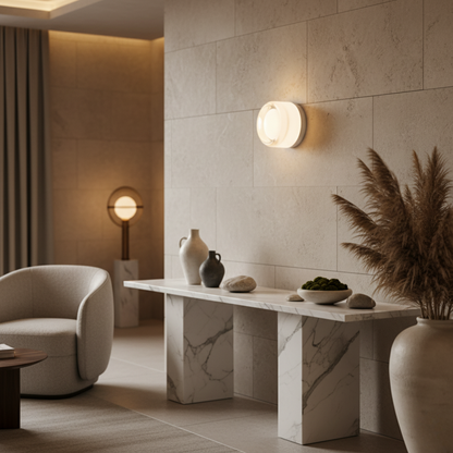 Wall Sconce Lighting Circular Acrylic Shade Soft Glow for Home 2