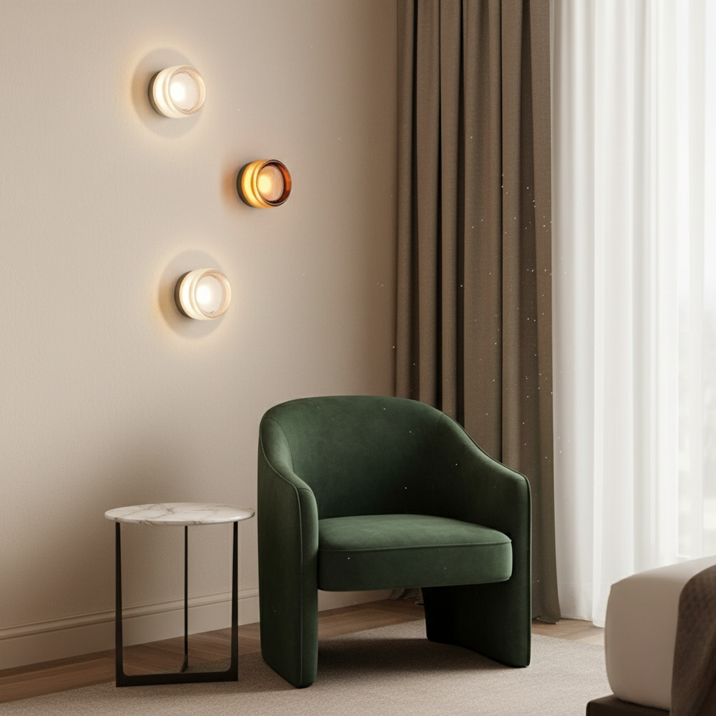 Wall Sconce Lighting Circular Acrylic Shade Soft Glow for Home 3
