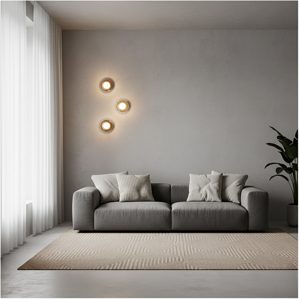 Wall Sconce Lighting Circular Acrylic Shade Soft Glow for Home 7
