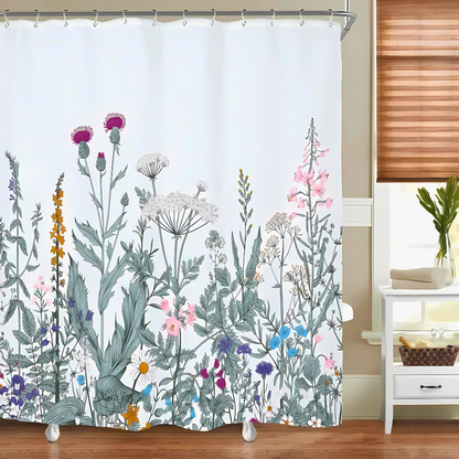 Waterproof Shower Curtain Nature-Inspired Bird Tree Design Easy Care 1
