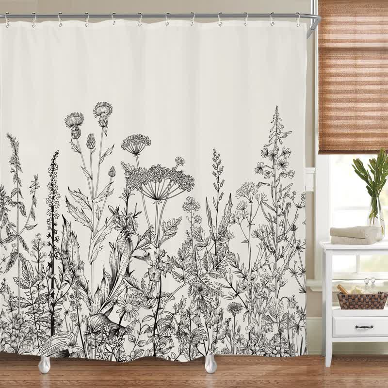 Waterproof Shower Curtain Nature-Inspired Bird Tree Design Easy Care 2