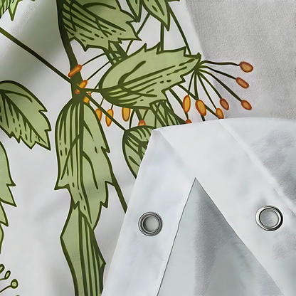 Waterproof Shower Curtain Nature-Inspired Bird Tree Design Easy Care 4