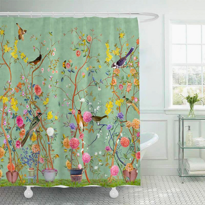 Waterproof Shower Curtain Polyester Rural Design Elegant Decor 1