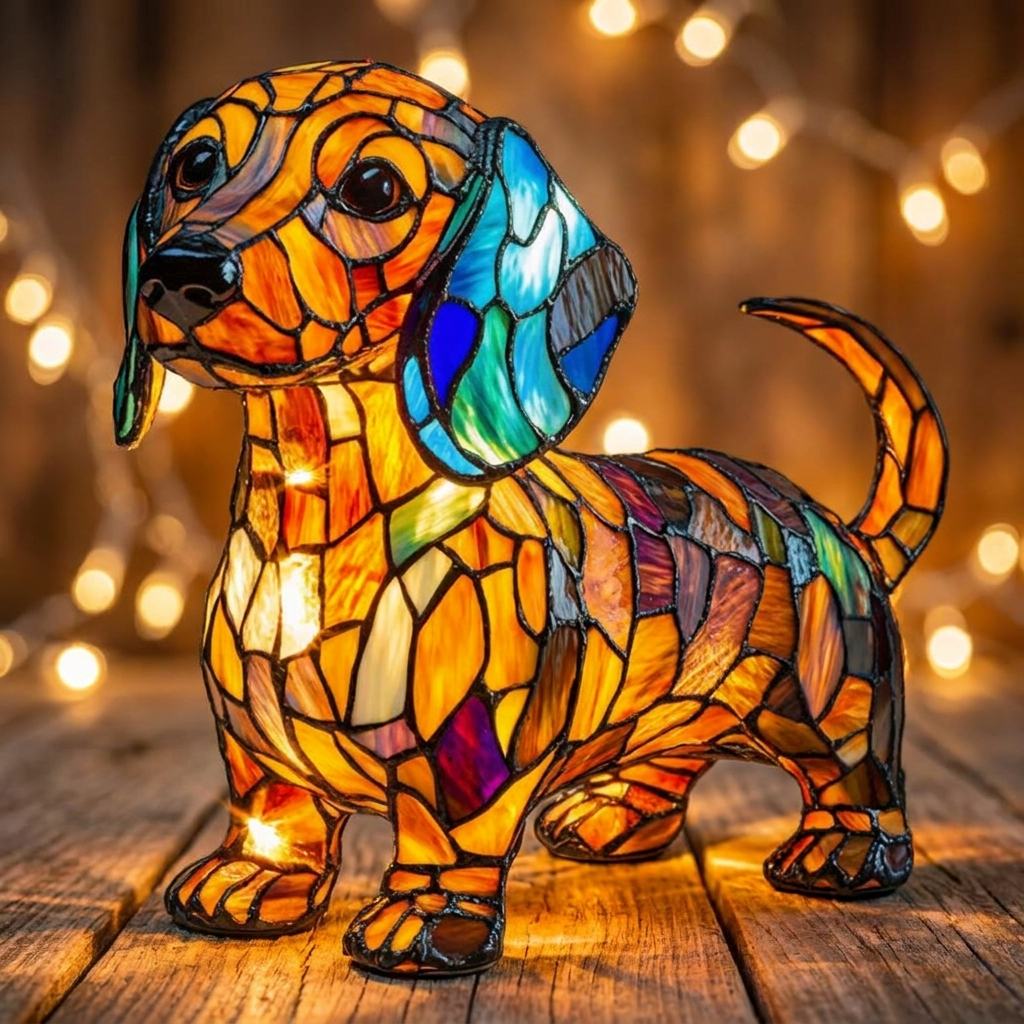 Dachshund LED Mosaic Night Light - Resin Animal Lamp