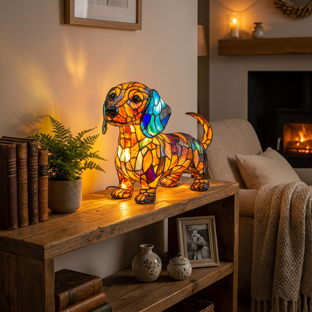 Dachshund LED Mosaic Night Light - Resin Animal Lamp