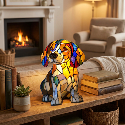 Beagle LED Mosaic Night Light - Resin Animal Lamp