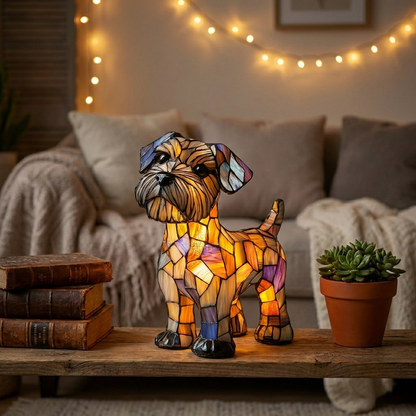Schnauzer LED Mosaic Night Light - Resin Animal Lamp